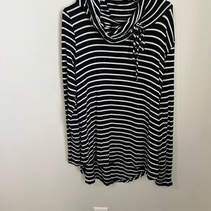 Pink Clover Black and White Striped Top